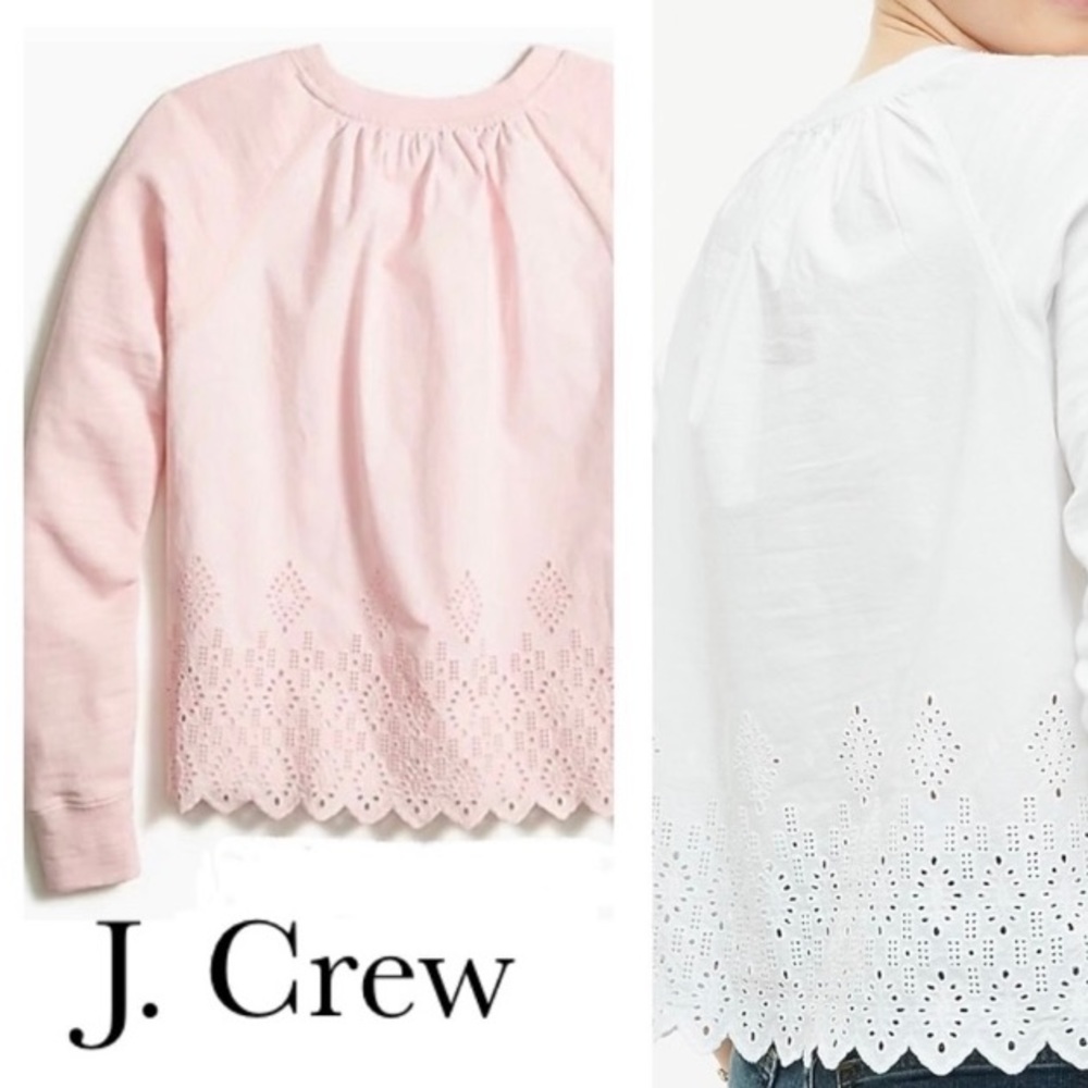 J.crew eyelet back sweatshirt Pink Blush S…